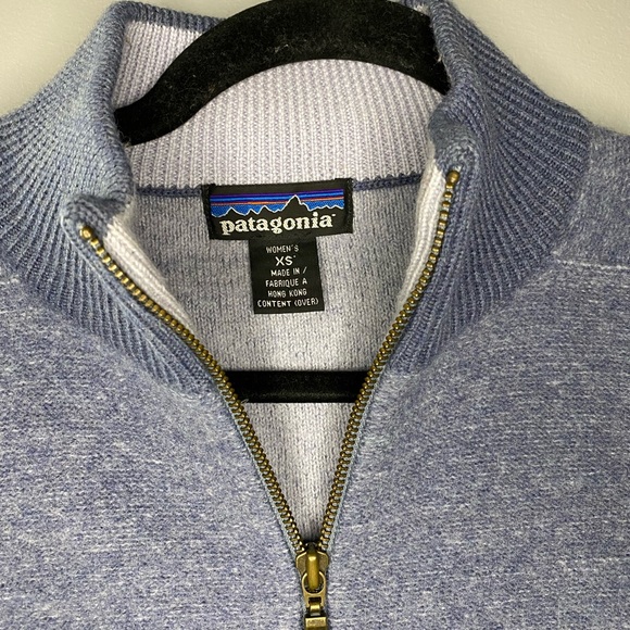 [XS] Vintage Patagonia 100% Wool Zipper Sweater | Blue - Picture 3 of 5